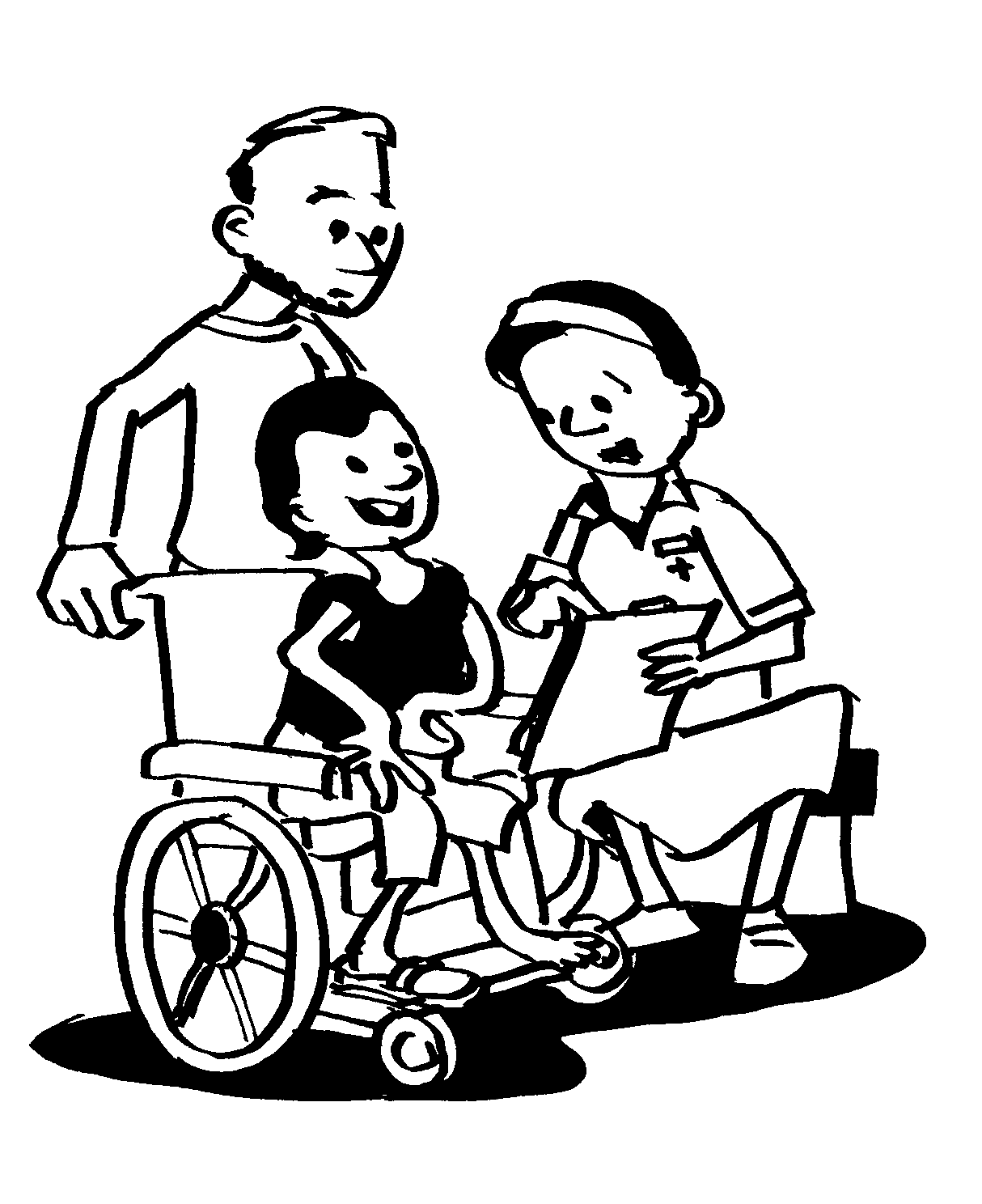 A nurse explain directly to the person with disability the result of a medical check